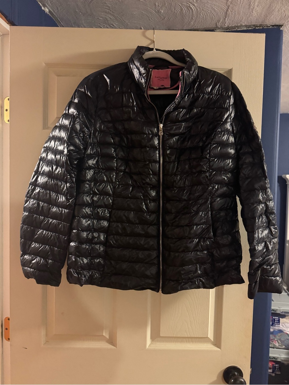🩷Kate Spade Women's Black Shiny Quilted Puffer Jacket 🩷
